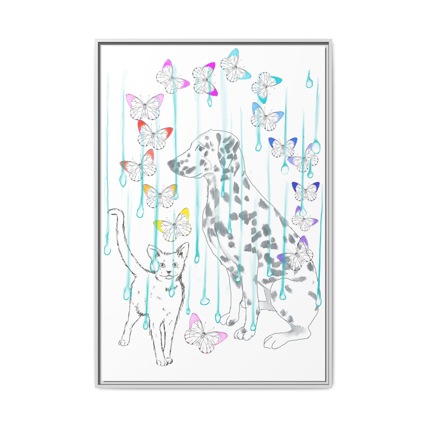 Butterfly Chroma Rain and Shine Matte Canvas, Framed (White)
