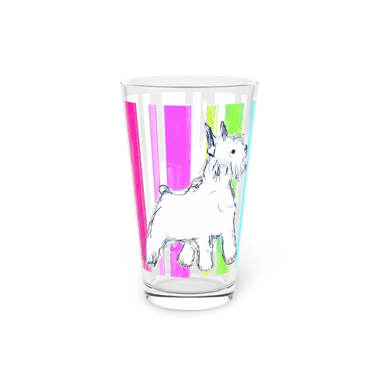 Dogi Fun Pint Glass, 16oz  Schnauzer
