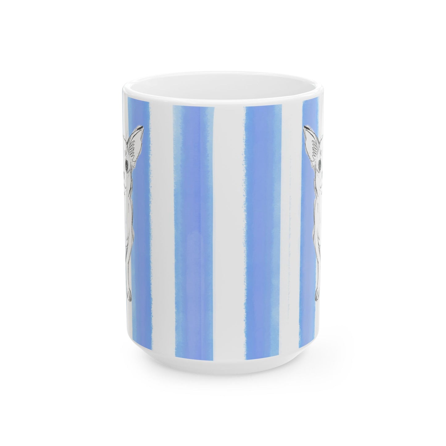 Dogi  Fun Mug with Periwinkle Blue Stripes