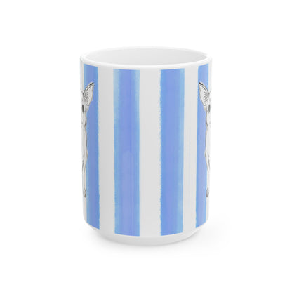 Dogi  Fun Mug with Periwinkle Blue Stripes