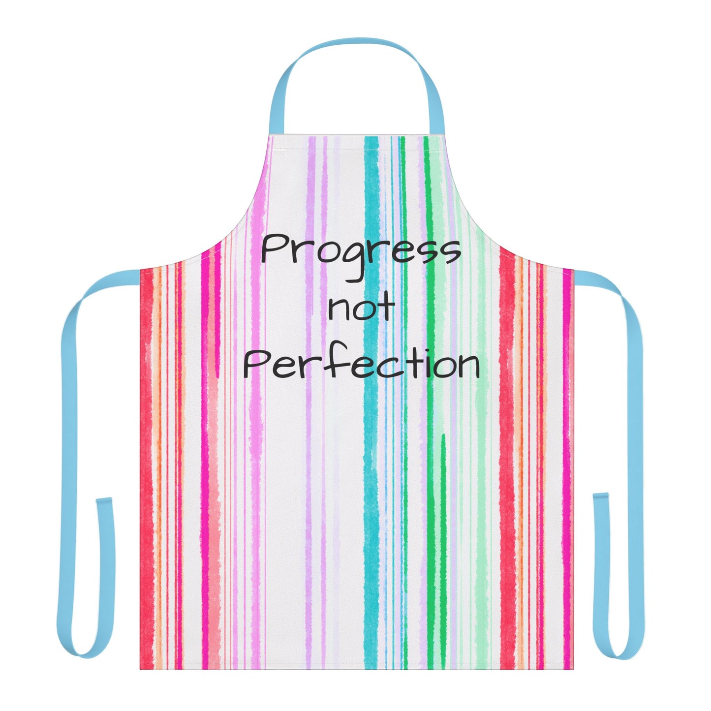 Watercolor Stripes Apron Progress not perfection