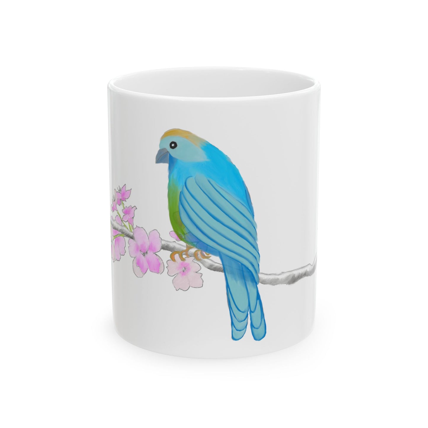 Jolly Birds Ceramic Mug, (11oz, 15oz), Sky blue