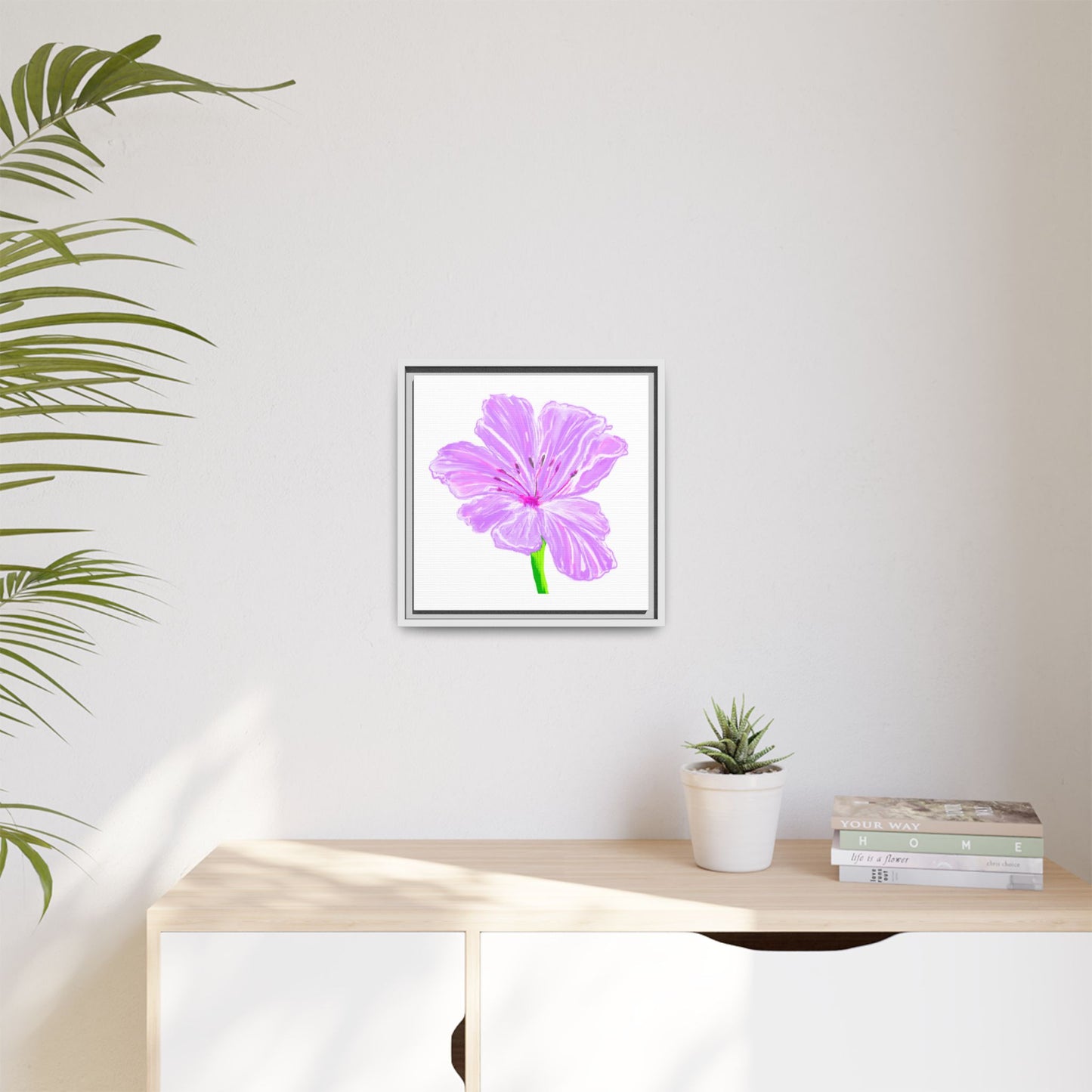 Dancing Tulips Matte Canvas, Framed Lilac