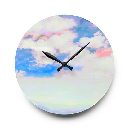 Joyful Landscapes  Wall Clock, Blue Skies