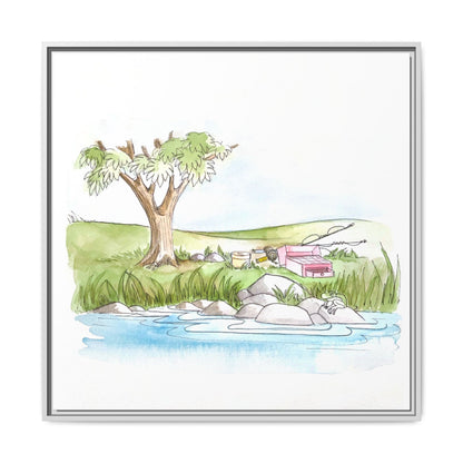 Kitty Fun Matte Canvas Framed