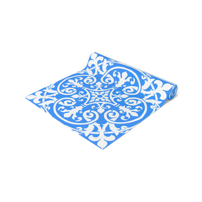 Table Runner (Cotton or Poly) Blue & White Classic Design