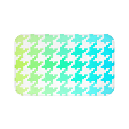 Bath Mats Houndstooth Green/Aqua