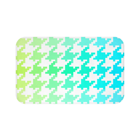 Bath Mats Houndstooth Green/Aqua