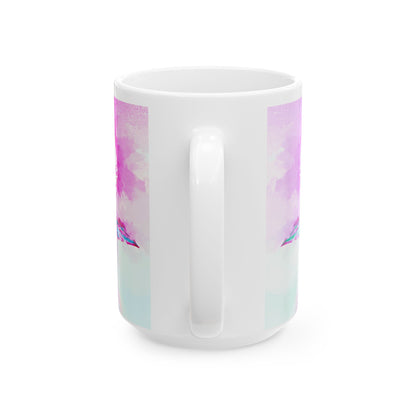 Zinnia Color Splash Mug Raspberry  “Dare to Be Brave”