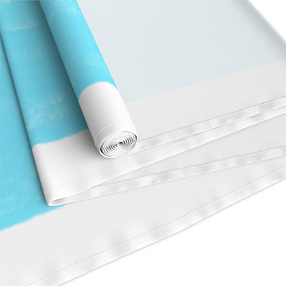 Mega Stripe Table Runner (Cotton Creamy White OR  Poly Bright White) Aqua