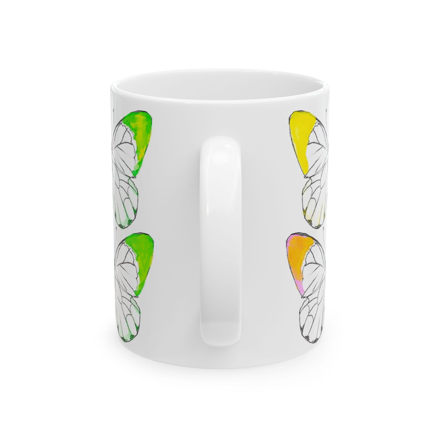 Chroma Ceramic Mug, (11oz, 15oz) yellow pink green