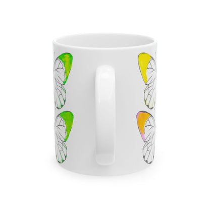Chroma Ceramic Mug, (11oz, 15oz) yellow pink green