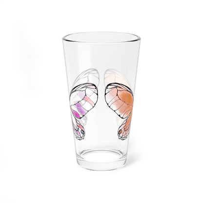 Mixing Glass, 16oz Butterfly Colorful Watercolor