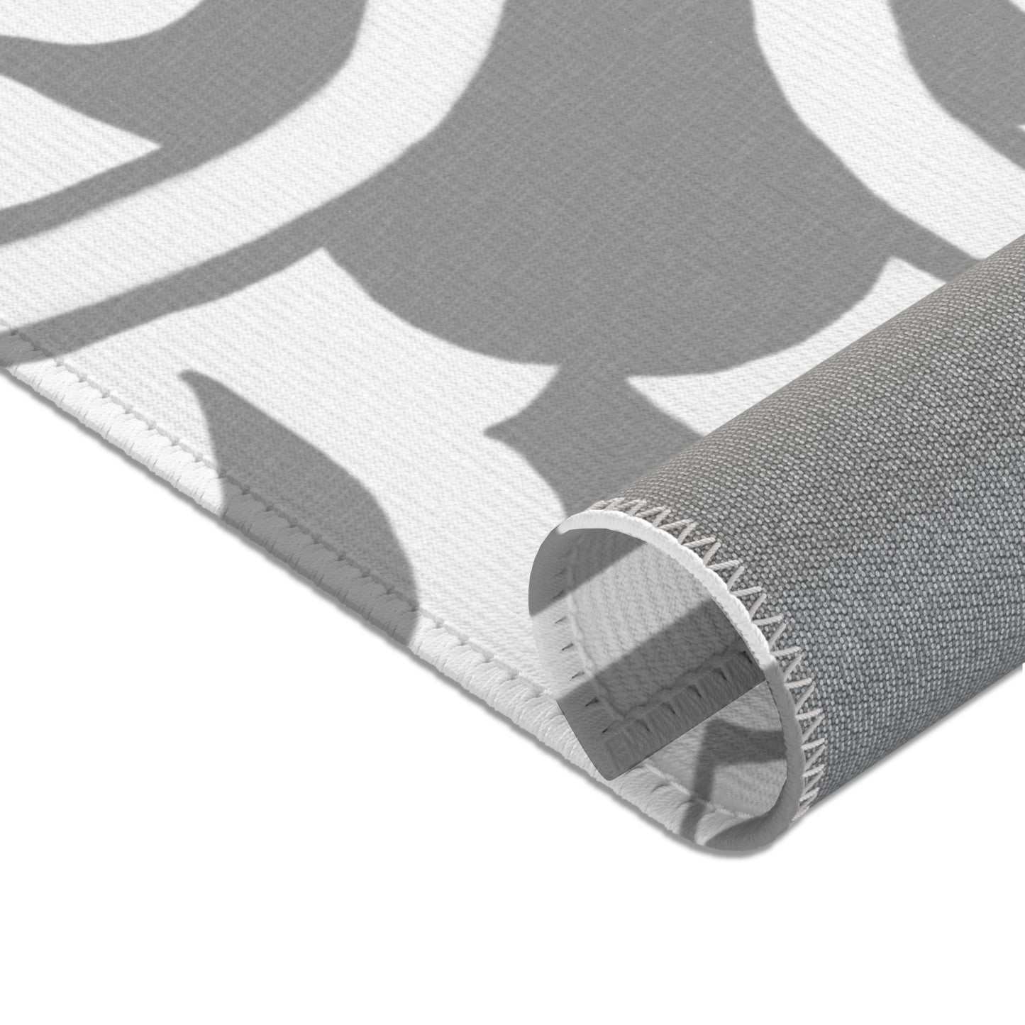 Scrollwork Indoor/Outdoor Rug Gray "Sola Gratia..."