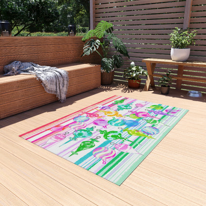 Christmas Indoor/Outdoor Rug Joyful Ornament Tumble