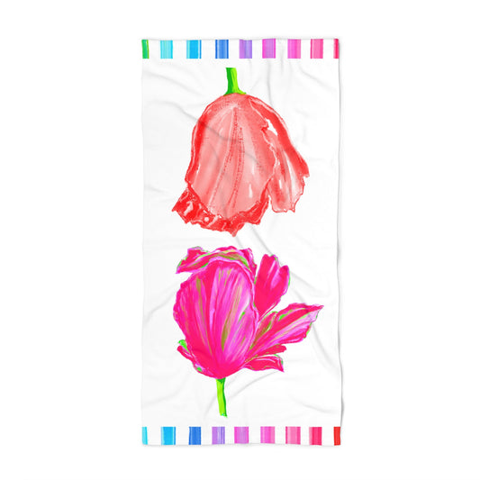 Tulip Love Beach or Bath Towel