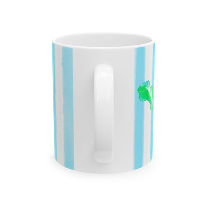 Dancing Tulips Mug Aqua Green