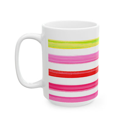 Mugs Watercolor Stripes Crayon Box Ceramic  Multi-color