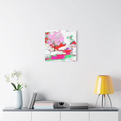 Joyful Landscape Matte Canvas, Stretched, 1.25" Pink, Red