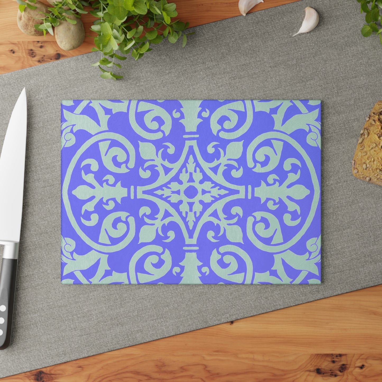 Glass Cutting Board Watercolor Pattern