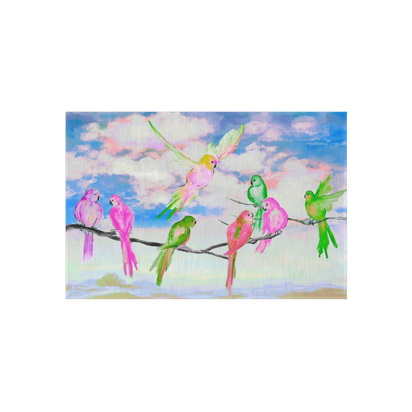 Indoor/Outdoor Rug Branch of Birds #1