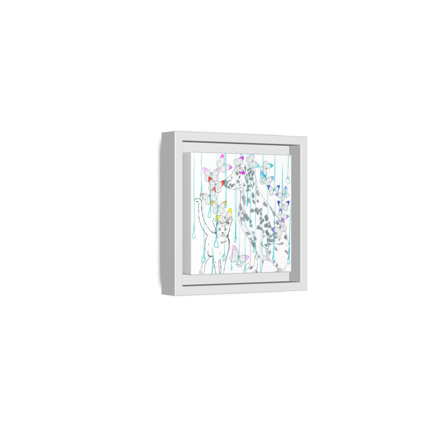 Butterfly Chroma Rain and Shine Matte Canvas, Framed (White)