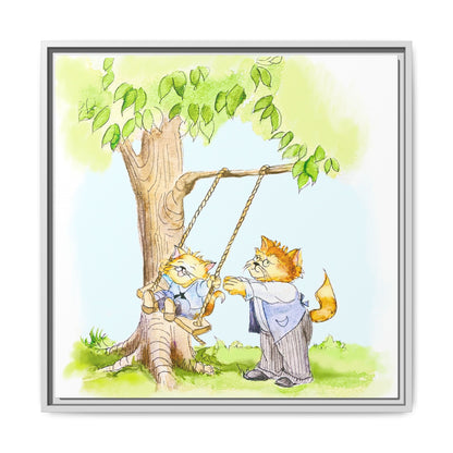 Kitty Fun Matte Canvas Framed
