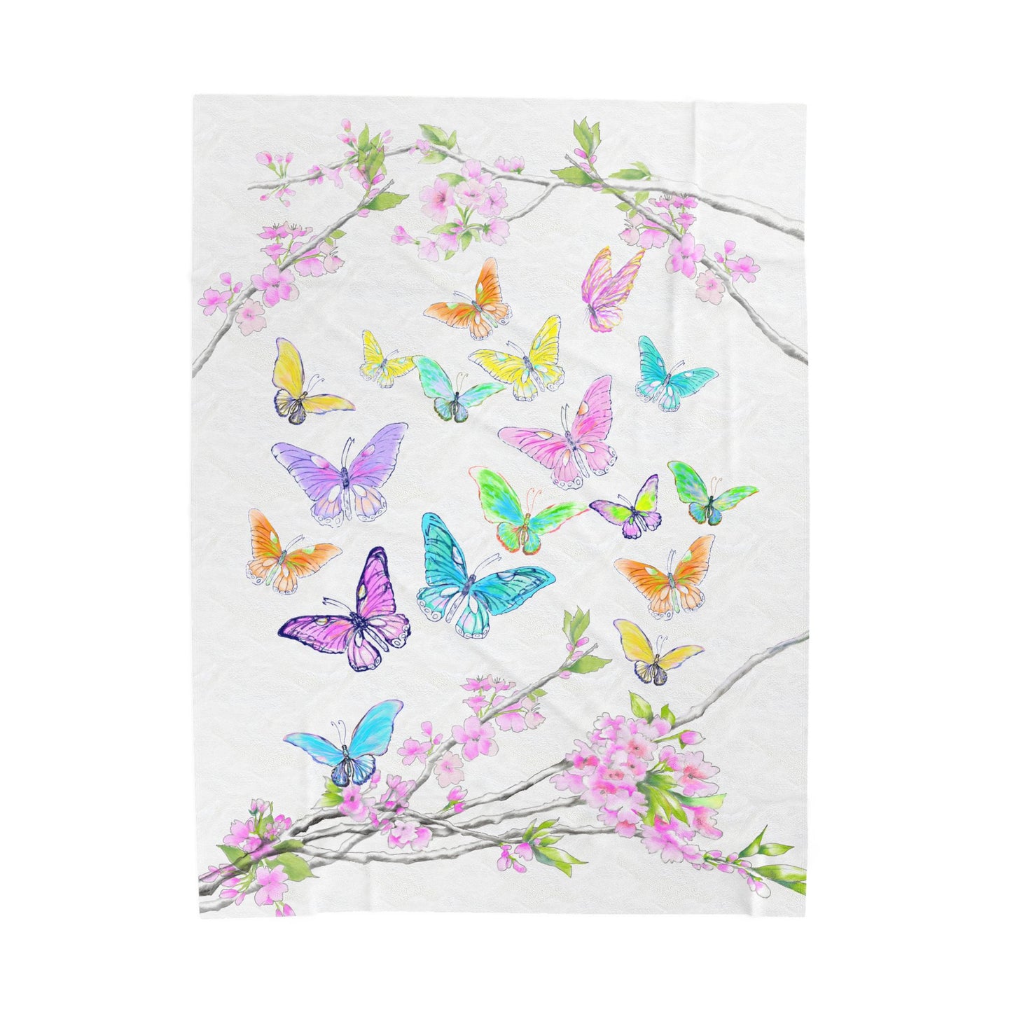 Blossom Glide Velveteen Plush Blanket