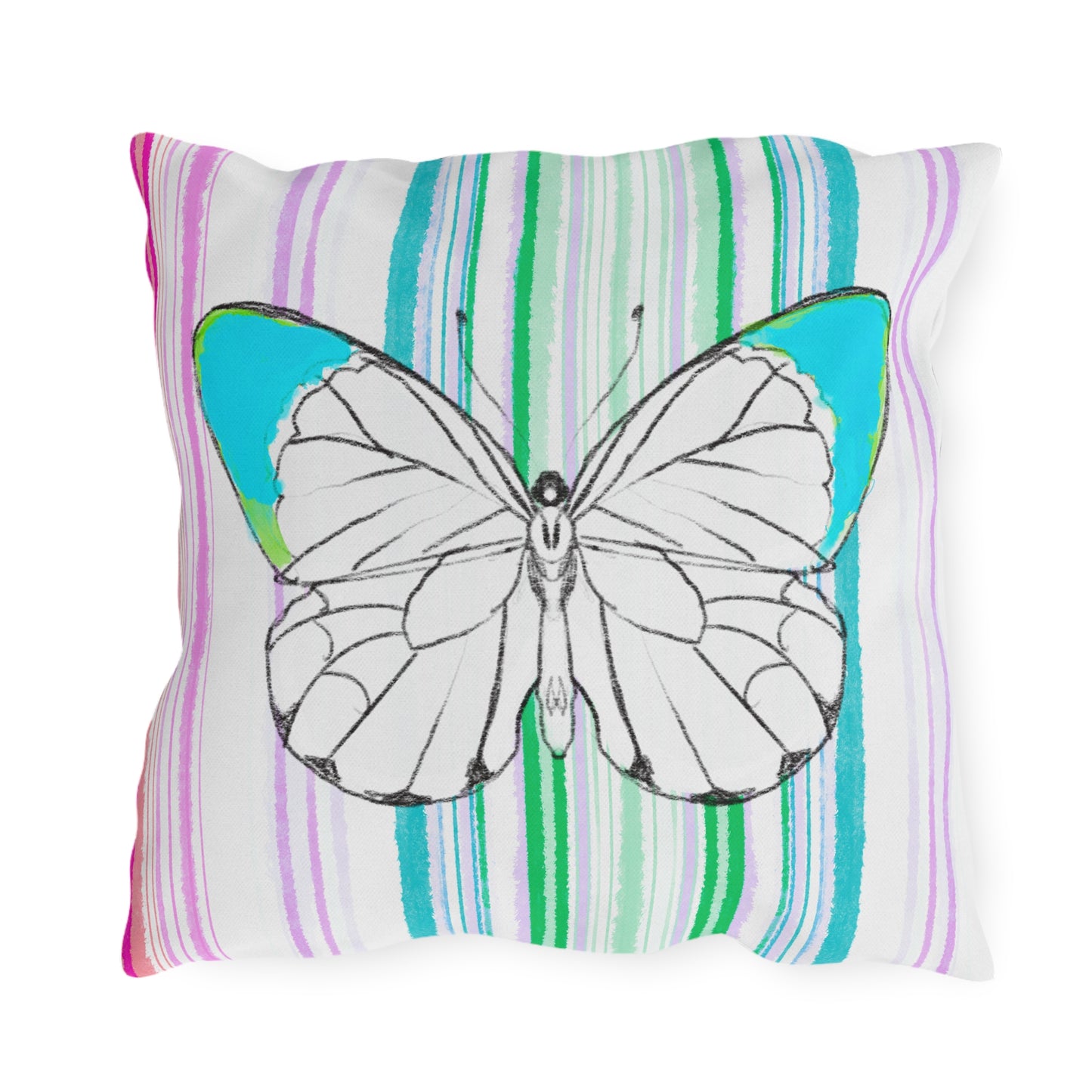 Pillows Outdoor Watercolor Butterfly Whimsy