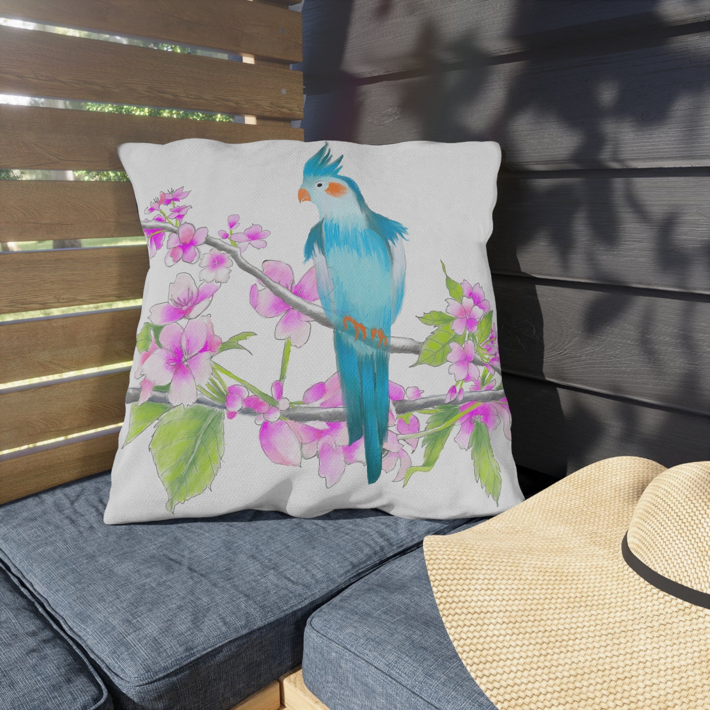 Outdoor Pillows Birdies & Cherry Blossom Branches