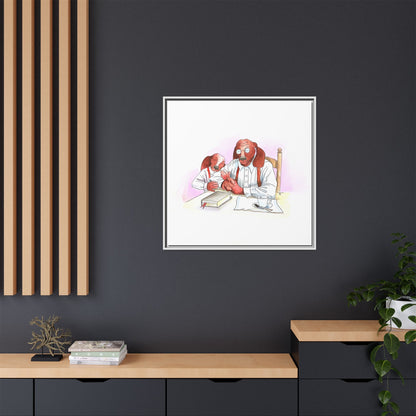 Dogi Fun Matte Canvas Framed