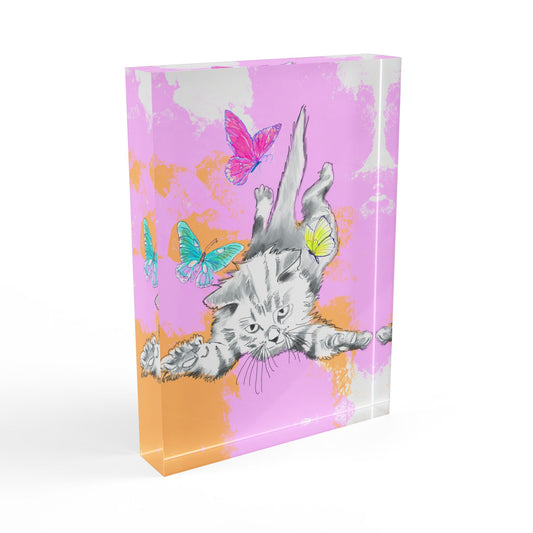 Kitty Flutter Acrylic Block