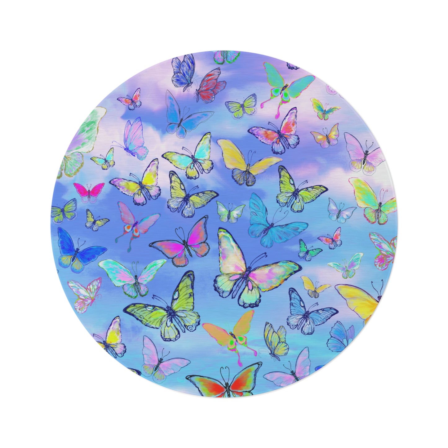 Round Rug  Butterfly Playdate 1
