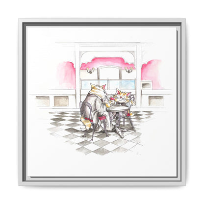 Kitty Fun Matte Canvas Framed