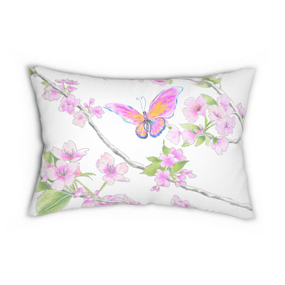Cherry Blossom Spun Polyester Lumbar Pillow