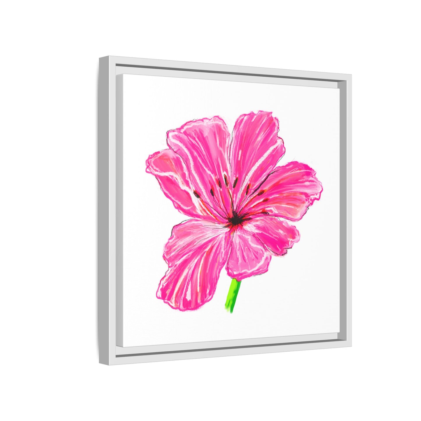 Dancing Tulips Matte Canvas, Framed Warm Pink