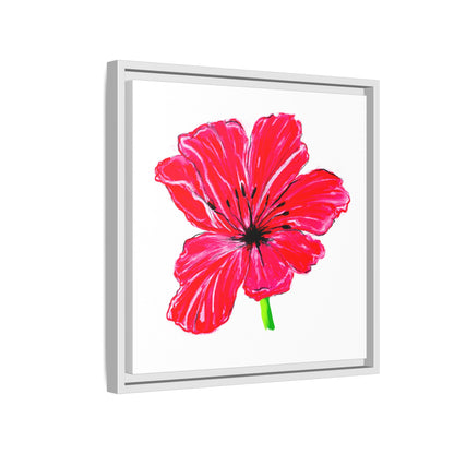 Dancing Tulips Matte Canvas, Framed  Red