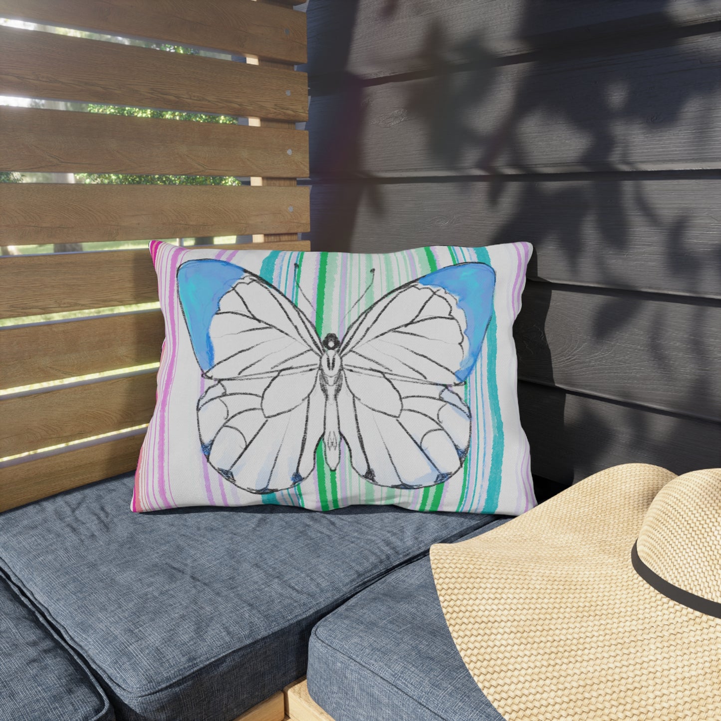 Pillows Outdoor Watercolor Butterfly Whimsy