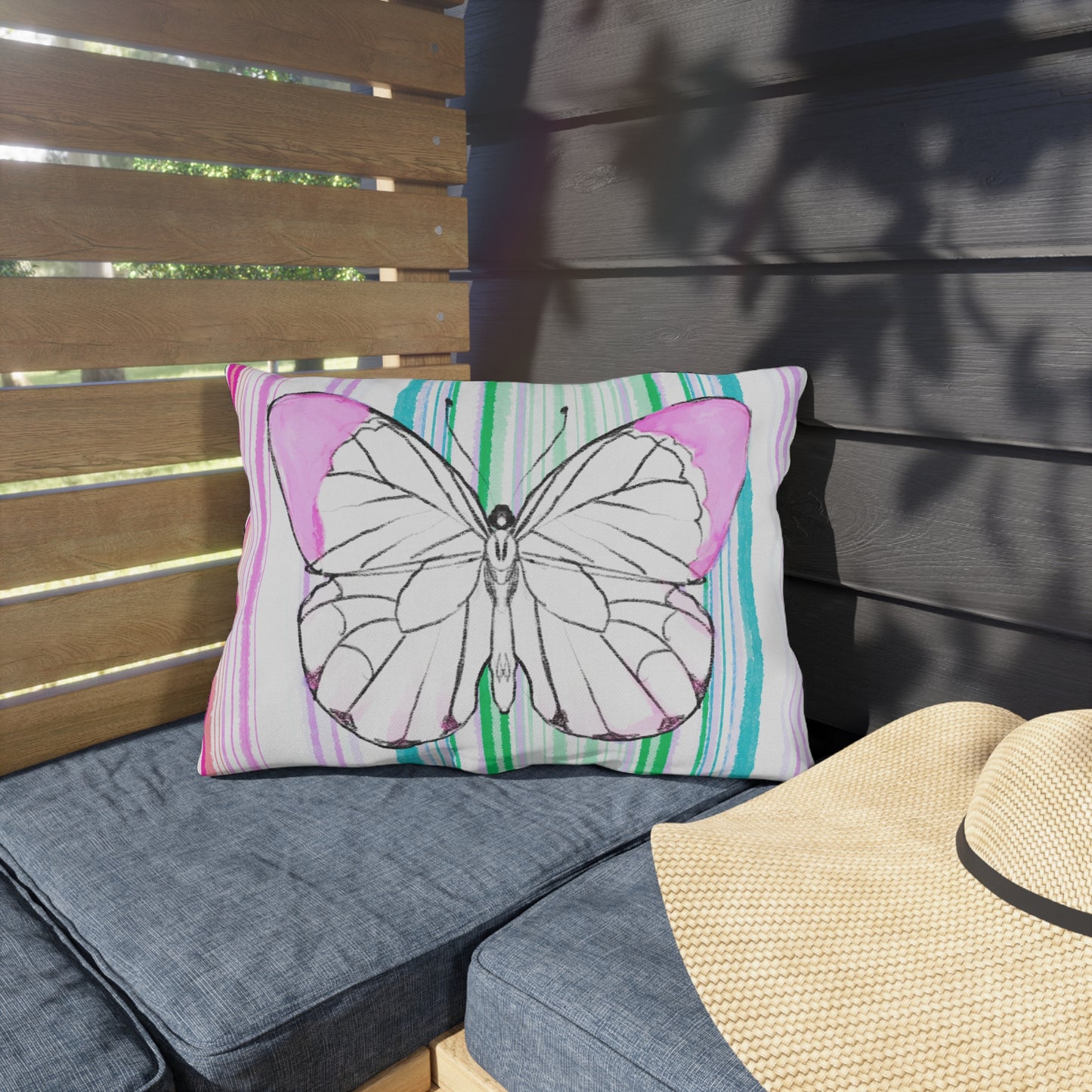 Pillows Outdoor Watercolor Butterfly Whimsy