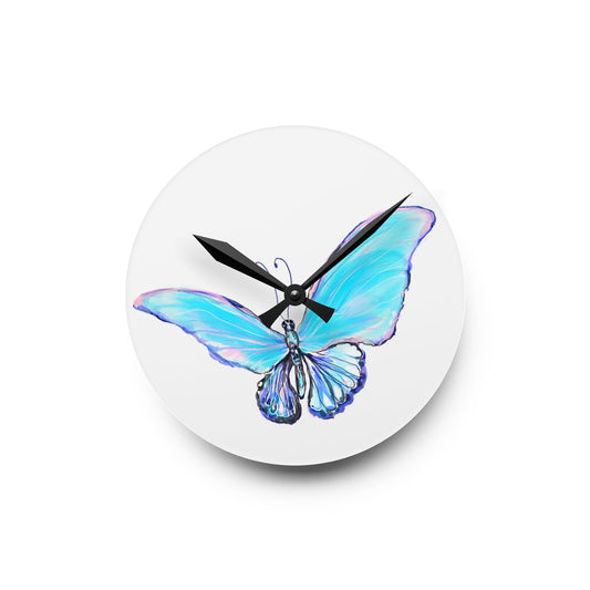 Blossom Glide Acrylic Clock Blue