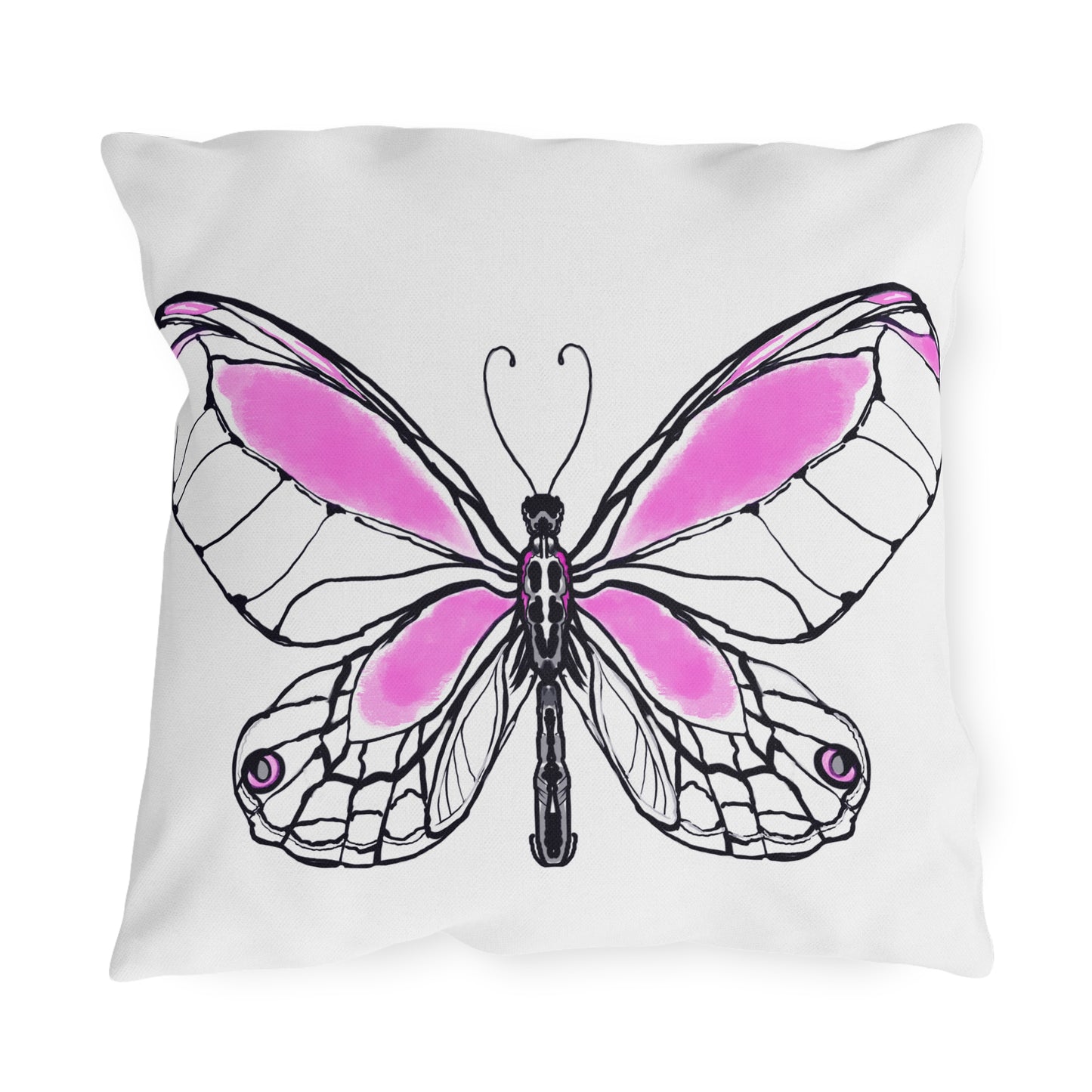 Outdoor Pillows Lulu Butterflies Light Pink