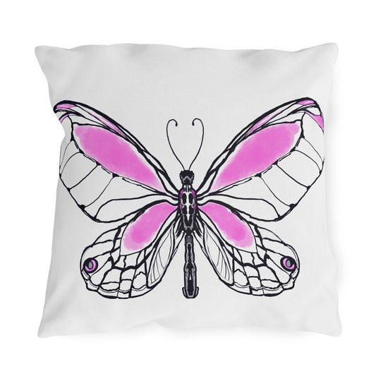 Outdoor Pillows Lulu Butterflies Light Pink