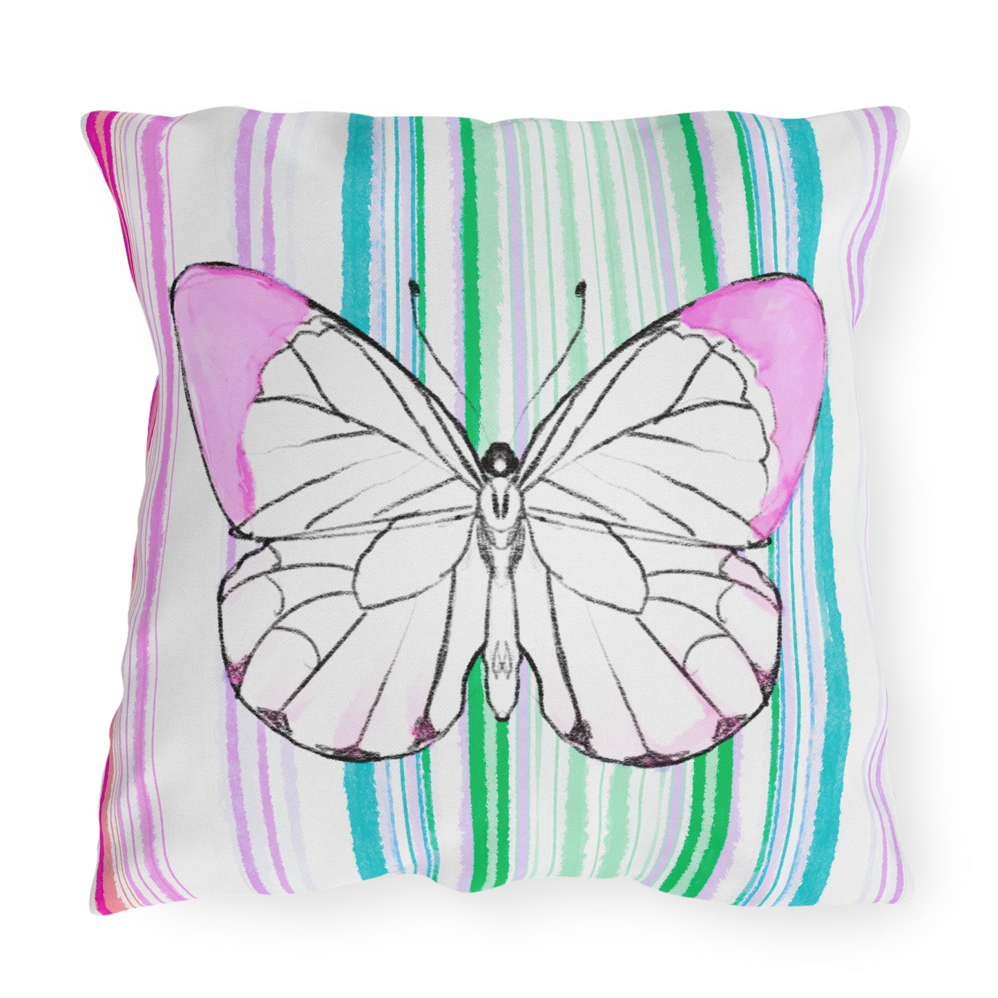 Pillows Outdoor Watercolor Butterfly Whimsy