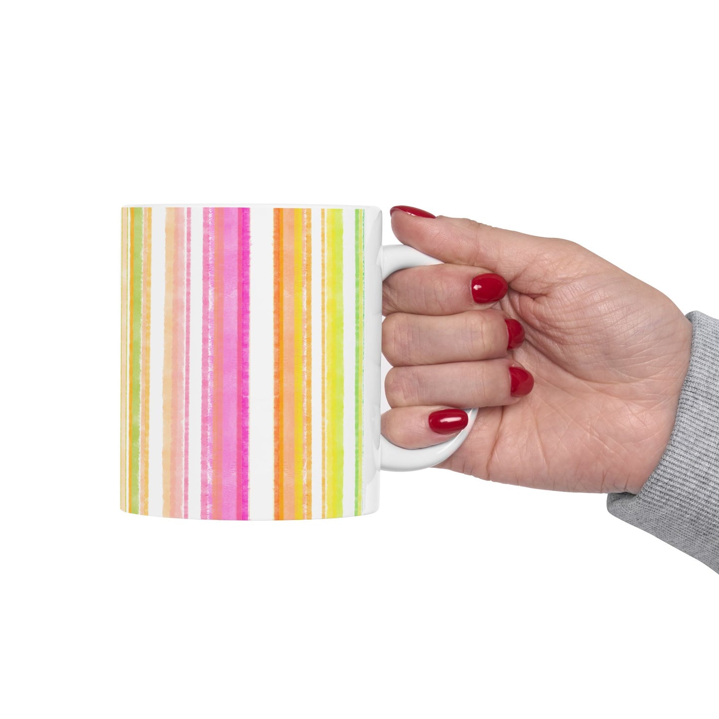 Watercolor Stripes Ceramic Mug Multi-Color