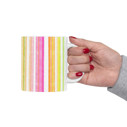 Watercolor Stripes Ceramic Mug Multi-Color