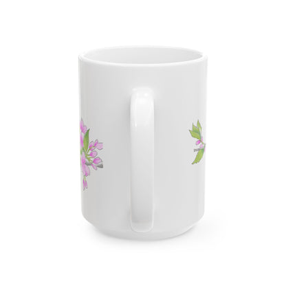 Jolly Birds Ceramic Mug, (11oz, 15oz), Pink