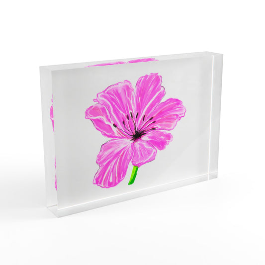 Dancing Tulips Acrylic Art Block Lilac Pink