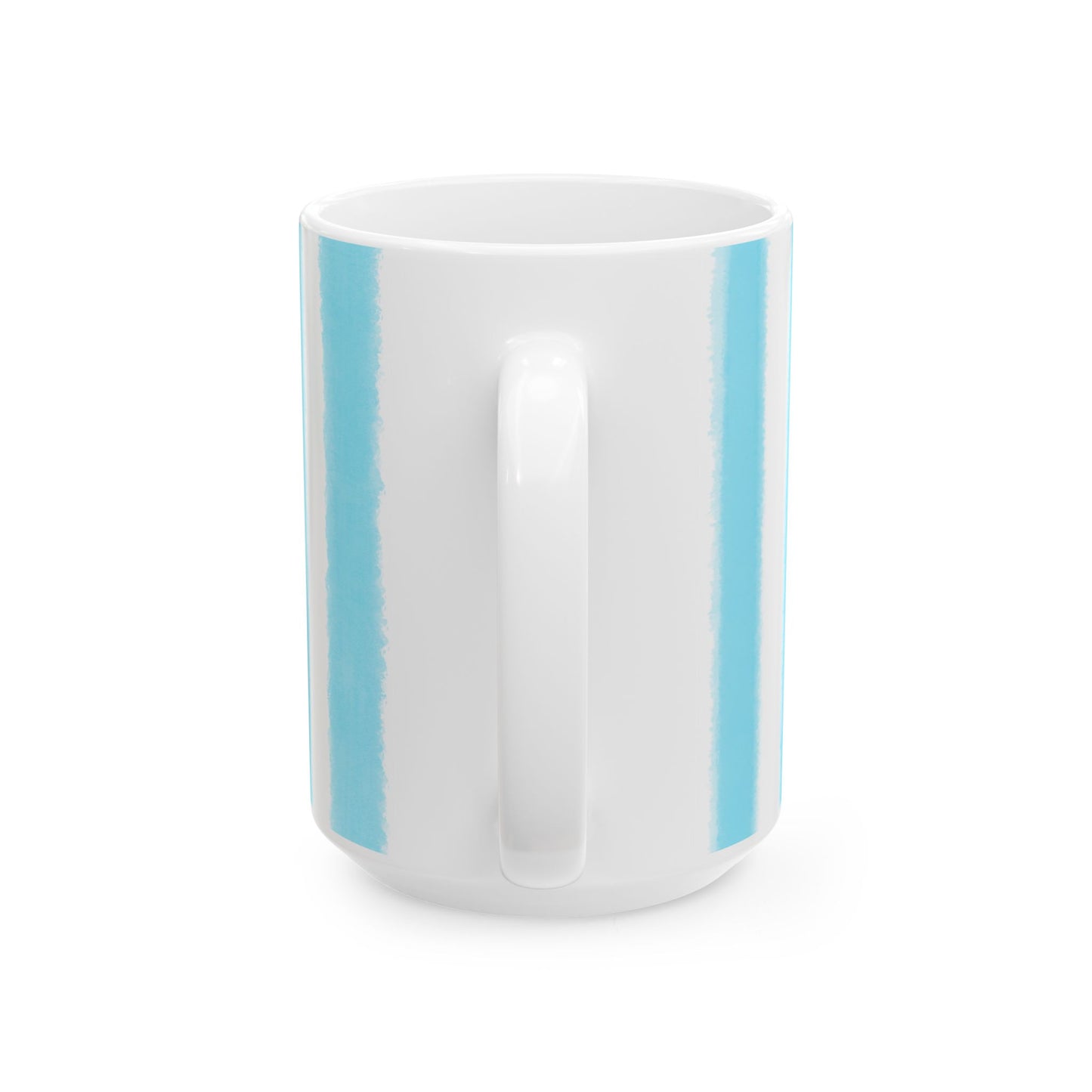 Watercolor Stripes Ceramic Mug Aqua