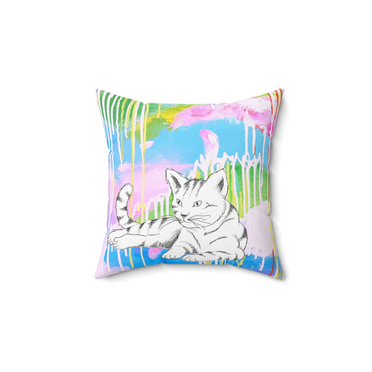 Pillows Polyester Square Kitty Fun
