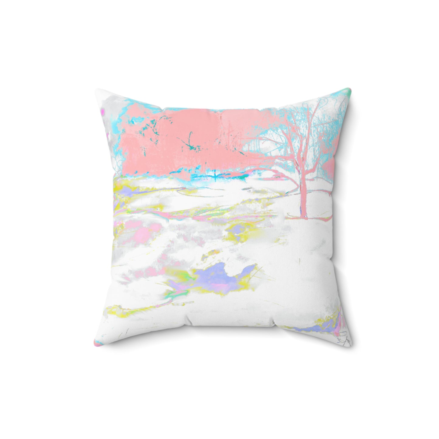 Pillows Spun Polyester Square Serene Watercolor Landscape